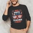 Red & Blue Teacher Crew Shirt 4th Of July Sunglasses Men's Long Sleeve T-Shirt, novelty gifts, funny gifts Red & Blue Teacher Crew Shirt 4th Of July Sunglasses Men's Long Sleeve T-Shirt, novelty gifts, funny gifts