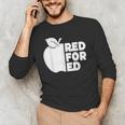 Red For Ed Teacher Support Public Education For Men Women Kids Men's Long Sleeve T-Shirt, novelty gifts, funny gifts Red For Ed Teacher Support Public Education For Men Women Kids Men's Long Sleeve T-Shirt, novelty gifts, funny gifts