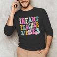 Retro Infant Teacher Vibes Women Daycare Teacher Men's Long Sleeve T-Shirt, novelty gifts, funny gifts