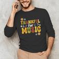 Retro Thankful For Music Floral Music Teacher Thanksgiving Men Women Men's Long Sleeve T-Shirt, novelty gifts, funny gifts