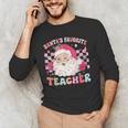 Santa Favorite Teacher Shirt Teacher Christmas Men's Long Sleeve T-Shirt, novelty gifts, funny gifts Santa Favorite Teacher Shirt Teacher Christmas Men's Long Sleeve T-Shirt, novelty gifts, funny gifts