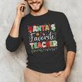 Santas Favorite Teacher Christmas Matching Xmas Men Women Men's Long Sleeve T-Shirt, novelty gifts, funny gifts