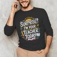 Surprise I'M Your Teacher Today Sub Substitute Teacher Men's Long Sleeve T-Shirt, novelty gifts, funny gifts Surprise I'M Your Teacher Today Sub Substitute Teacher Men's Long Sleeve T-Shirt, novelty gifts, funny gifts