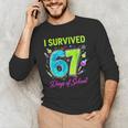 I Survived 67 Days Of School 67 Meme Science Teacher Men's Long Sleeve T-Shirt, novelty gifts, funny gifts I Survived 67 Days Of School 67 Meme Science Teacher Men's Long Sleeve T-Shirt, novelty gifts, funny gifts