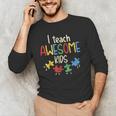 I Teach Awesome Kids Shirt Autism Special Education Teacher Men's Long Sleeve T-Shirt, novelty gifts, funny gifts I Teach Awesome Kids Shirt Autism Special Education Teacher Men's Long Sleeve T-Shirt, novelty gifts, funny gifts