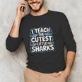 I Teach The Cutest Little Sharks Teacher School Men's Long Sleeve T-Shirt, novelty gifts, funny gifts