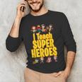 I Teach Super Heroes Comic Book Hero Teacher School Men's Long Sleeve T-Shirt, novelty gifts, funny gifts I Teach Super Heroes Comic Book Hero Teacher School Men's Long Sleeve T-Shirt, novelty gifts, funny gifts