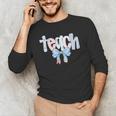 Teach Teacher Coquette Bow Pencil Back To School First Day Men's Long Sleeve T-Shirt, novelty gifts, funny gifts Teach Teacher Coquette Bow Pencil Back To School First Day Men's Long Sleeve T-Shirt, novelty gifts, funny gifts