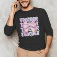 Teacher Bow Pencil Flowers Teacher Back To School Men's Long Sleeve T-Shirt, novelty gifts, funny gifts Teacher Bow Pencil Flowers Teacher Back To School Men's Long Sleeve T-Shirt, novelty gifts, funny gifts