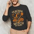 Teacher By Day Witch By Night Halloween Teacher Witch Men's Long Sleeve T-Shirt, novelty gifts, funny gifts