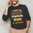 Teacher Halloween Pre-K Teacher Kindergarten Cutest Pumpkins Men Women Kids Men's Long Sleeve T-Shirt, novelty gifts, funny gifts