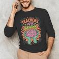Teacher Teachers Love Brains Halloween Men Women Men's Long Sleeve T-Shirt, novelty gifts, funny gifts
