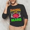 Teacher Teachers Love Brains Skeleton Hand Heart Halloween Men's Long Sleeve T-Shirt, novelty gifts, funny gifts Teacher Teachers Love Brains Skeleton Hand Heart Halloween Men's Long Sleeve T-Shirt, novelty gifts, funny gifts