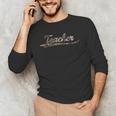 Teacher Teaching Camouflage Vintage Inspired Distressed Camo For Men Women Men's Long Sleeve T-Shirt, novelty gifts, funny gifts