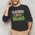 Teachers Love Brains Halloween Teacher Zombie Men's Long Sleeve T-Shirt, novelty gifts, funny gifts Teachers Love Brains Halloween Teacher Zombie Men's Long Sleeve T-Shirt, novelty gifts, funny gifts