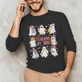 Teaching My Boos Teacher Cute Ghost Groovy Teacher Halloween Men's Long Sleeve T-Shirt, novelty gifts, funny gifts