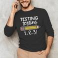 Testing Testing 123 Cute Test Day School Teacher Exam For Men Women Girls Kids Men's Long Sleeve T-Shirt, novelty gifts, funny gifts Testing Testing 123 Cute Test Day School Teacher Exam For Men Women Girls Kids Men's Long Sleeve T-Shirt, novelty gifts, funny gifts