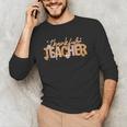 Thankful Teacher Autumn Fall Teacher Thanksgiving Youth Men's Long Sleeve T-Shirt, novelty gifts, funny gifts
