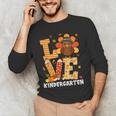 Thanksgiving Love Kindergarten Teacher Turkey Autumn Fall Men's Long Sleeve T-Shirt, novelty gifts, funny gifts Thanksgiving Love Kindergarten Teacher Turkey Autumn Fall Men's Long Sleeve T-Shirt, novelty gifts, funny gifts
