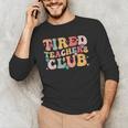 Tired Teachers Club Groovy Teachers Back To School Tee Men's Long Sleeve T-Shirt, novelty gifts, funny gifts Tired Teachers Club Groovy Teachers Back To School Tee Men's Long Sleeve T-Shirt, novelty gifts, funny gifts