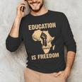 History Education Is Freedom African Map Black Teacher Men's Long Sleeve T-Shirt, novelty gifts, funny gifts History Education Is Freedom African Map Black Teacher Men's Long Sleeve T-Shirt, novelty gifts, funny gifts
