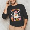 Trick Or Teach Cute Floral Ghost Teacher Halloween Costume Men's Long Sleeve T-Shirt, novelty gifts, funny gifts Trick Or Teach Cute Floral Ghost Teacher Halloween Costume Men's Long Sleeve T-Shirt, novelty gifts, funny gifts
