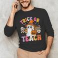 Trick Or Teach Cute Ghost Coffee Pumpkins Halloween Teacher Men's Long Sleeve T-Shirt, novelty gifts, funny gifts Trick Or Teach Cute Ghost Coffee Pumpkins Halloween Teacher Men's Long Sleeve T-Shirt, novelty gifts, funny gifts