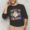 Trick Or Teach Groovy Halloween Teachers Men's Long Sleeve T-Shirt, novelty gifts, funny gifts Trick Or Teach Groovy Halloween Teachers Men's Long Sleeve T-Shirt, novelty gifts, funny gifts