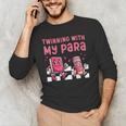 Twinning With My Para Teacher Matching Paraprofessional 70s For Men Women Men's Long Sleeve T-Shirt, novelty gifts, funny gifts