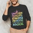 Unicorn Principal Back To School Teacher Appreciation Men's Long Sleeve T-Shirt, novelty gifts, funny gifts