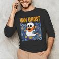 Van Ghost Art Teacher Halloween Van Gogh Starry Night Men's Long Sleeve T-Shirt, novelty gifts, funny gifts