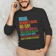 Vintage Bruh We Back No Cap Bruh We'Re Back Student Teacher Men's Long Sleeve T-Shirt, novelty gifts, funny gifts