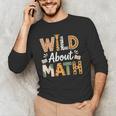 Wild About Math Cute Teacher Student Math Club Men's Long Sleeve T-Shirt, novelty gifts, funny gifts