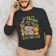 Wild About Teaching Safari Jungle School Teacher Men's Long Sleeve T-Shirt, novelty gifts, funny gifts