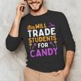 Will Trade Students For Candy Cute Halloween Costume Teacher For Men Women Kids Men's Long Sleeve T-Shirt, novelty gifts, funny gifts Will Trade Students For Candy Cute Halloween Costume Teacher For Men Women Kids Men's Long Sleeve T-Shirt, novelty gifts, funny gifts