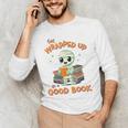 Cute Halloween Teacher Librarian Mummy Reading Books Men's Long Sleeve T-Shirt, novelty gifts, funny gifts