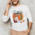 Fall Book Pumpkin Books Ghost Reading Halloween Teacher Men's Long Sleeve T-Shirt, novelty gifts, funny gifts Fall Book Pumpkin Books Ghost Reading Halloween Teacher Men's Long Sleeve T-Shirt, novelty gifts, funny gifts
