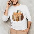 Fall Book Pumpkin Halloween Teacher Librarian Thanksgiving Men's Long Sleeve T-Shirt, novelty gifts, funny gifts