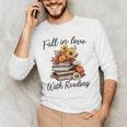 Fall In Love With Reading Book Autumn Teachers Pumpkins Men's Long Sleeve T-Shirt, novelty gifts, funny gifts Fall In Love With Reading Book Autumn Teachers Pumpkins Men's Long Sleeve T-Shirt, novelty gifts, funny gifts