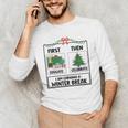 First Educate Then Celebrate Christmas Teacher Winter Break Men's Long Sleeve T-Shirt, novelty gifts, funny gifts