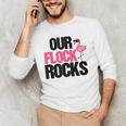 Our Flock Rocks Flamingo Mother's Day Teacher Men's Long Sleeve T-Shirt, novelty gifts, funny gifts
