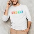 Happy Fri Yay Teacher Friday Men's Long Sleeve T-Shirt, novelty gifts, funny gifts