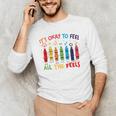Its Okay To Feel All The Feels Mood Color Crayons Teacher Men's Long Sleeve T-Shirt, novelty gifts, funny gifts Its Okay To Feel All The Feels Mood Color Crayons Teacher Men's Long Sleeve T-Shirt, novelty gifts, funny gifts
