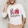 K Is For Kindergarten Teacher Coquette Bow Back To School Men's Long Sleeve T-Shirt, novelty gifts, funny gifts K Is For Kindergarten Teacher Coquette Bow Back To School Men's Long Sleeve T-Shirt, novelty gifts, funny gifts