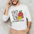 K Is For Kindergarten Teacher Pencil Apple Back To School Men's Long Sleeve T-Shirt, novelty gifts, funny gifts K Is For Kindergarten Teacher Pencil Apple Back To School Men's Long Sleeve T-Shirt, novelty gifts, funny gifts