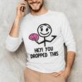 Nerdy Hey You Dropped This Brain Math Teacher Men's Long Sleeve T-Shirt, novelty gifts, funny gifts