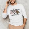 Peace Love Coffee Science Teacher Men's Long Sleeve T-Shirt, novelty gifts, funny gifts