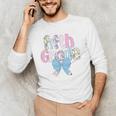 Preppy Fifth Grade Teacher Blue Floral Coquette Pencil Bow Men's Long Sleeve T-Shirt, novelty gifts, funny gifts Preppy Fifth Grade Teacher Blue Floral Coquette Pencil Bow Men's Long Sleeve T-Shirt, novelty gifts, funny gifts