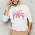 Preppy Pre k Back To School Pre-k Teachers Girls Cute Bow Men's Long Sleeve T-Shirt, novelty gifts, funny gifts Preppy Pre k Back To School Pre-k Teachers Girls Cute Bow Men's Long Sleeve T-Shirt, novelty gifts, funny gifts