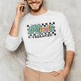 Retro Checkered Music Therapist Squad Music Therapy Teacher For Men Women Men's Long Sleeve T-Shirt, novelty gifts, funny gifts Retro Checkered Music Therapist Squad Music Therapy Teacher For Men Women Men's Long Sleeve T-Shirt, novelty gifts, funny gifts